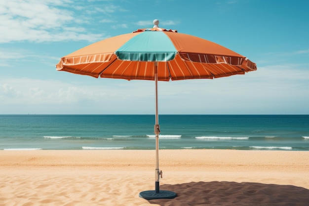 Paraplu's op het strand de zeebries waait zachtjes professionele fotografie