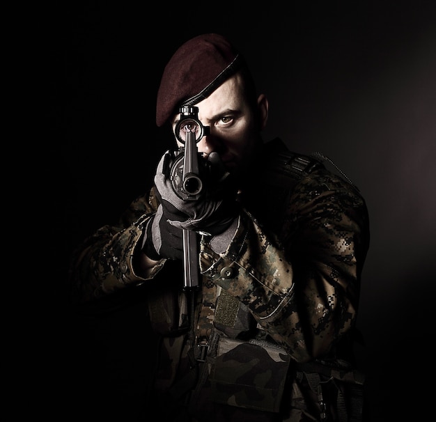 Paratrooper soldier portrait