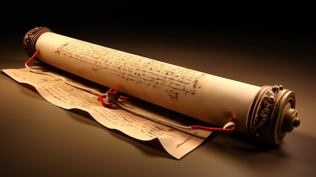 Photo parchment scroll 3d rendering