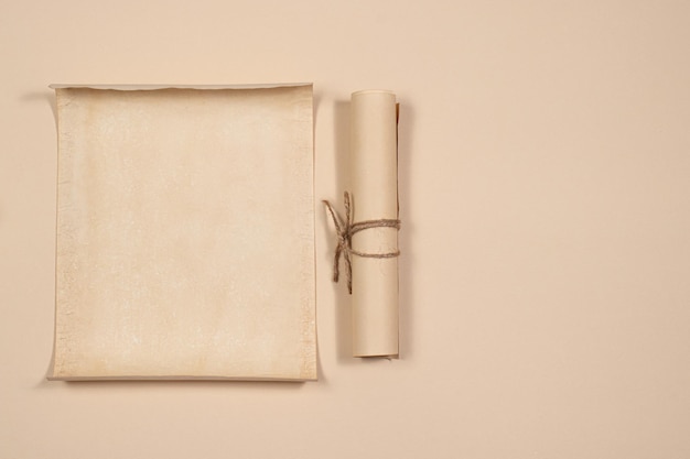 Parchment scroll for the to-do list on a beige background.