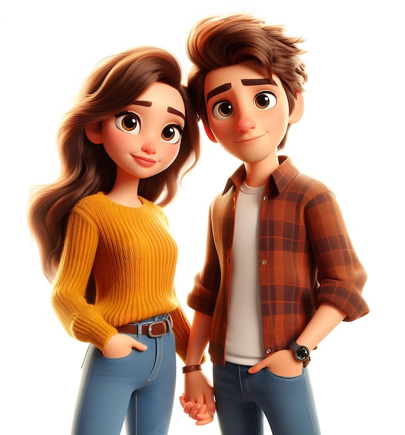 Foto pareja agarrodos de la mano 3d