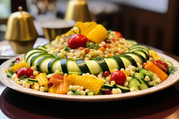 Foto parel couscous salade met verse groenten