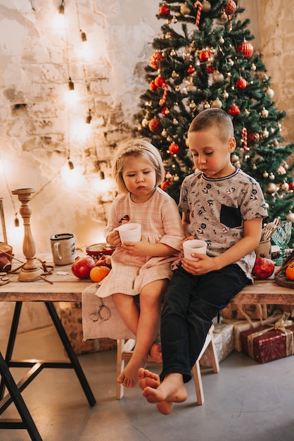 Parent and child at christmas