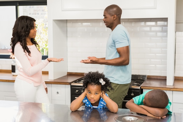 Parents arguing in front of children 