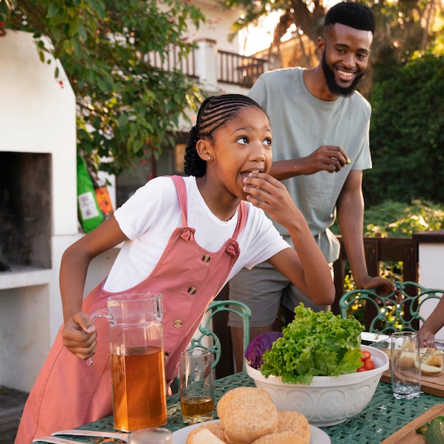 Parents and kids spending time together