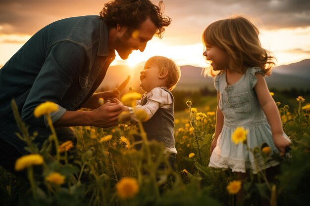 Parents playing with kids