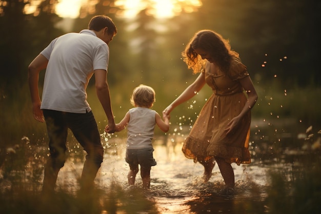 Foto genitori che giocano con i bambini