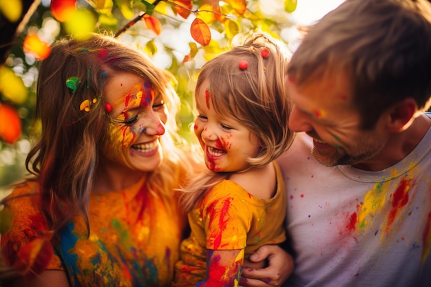 Photo parents playing with kids