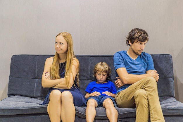 Photo parents swear on the child emotional intelligence concept