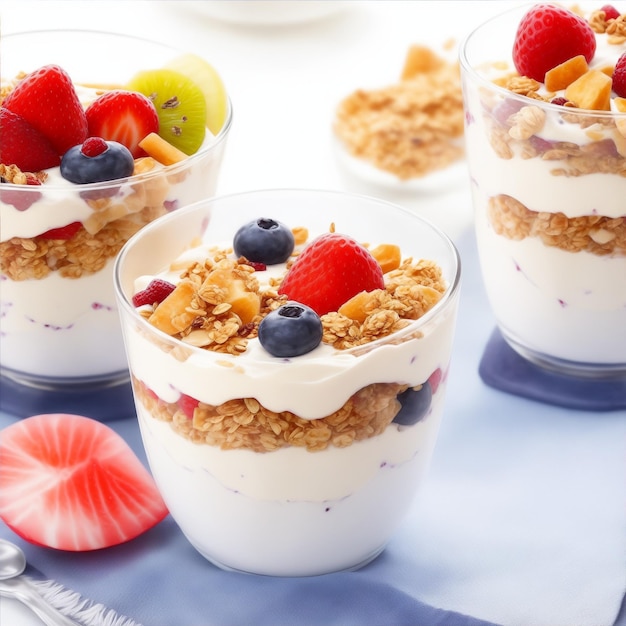 Parfait yoghurt met fruit