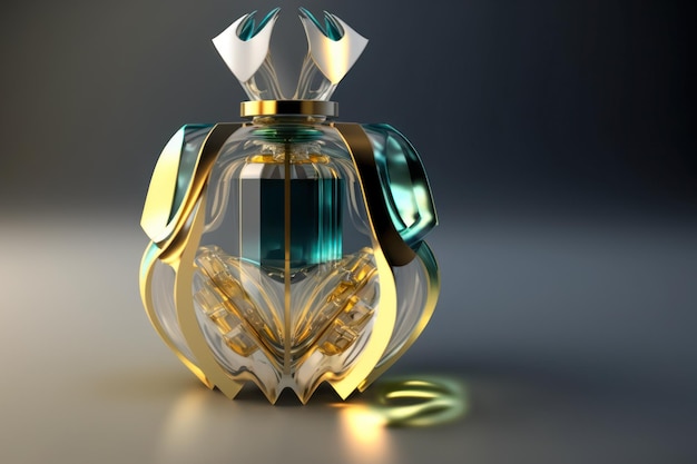 Parfum glazen fles geïsoleerd van de achtergrond Generatieve AI