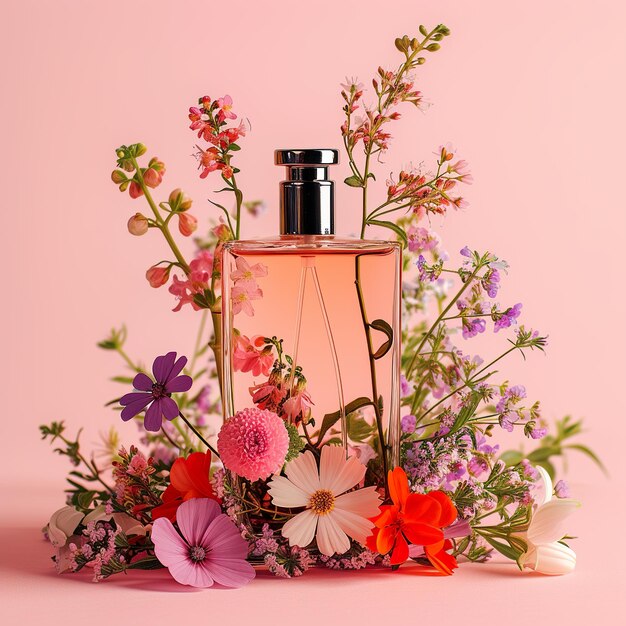 Foto parfum met bloemen