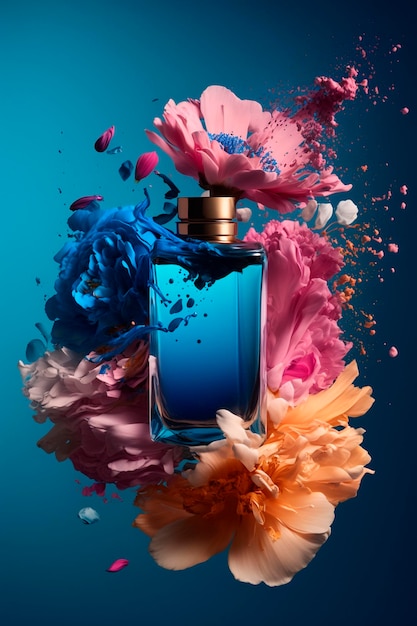 Foto parfum met bloemige aroma-uitbarsting generatieve ai