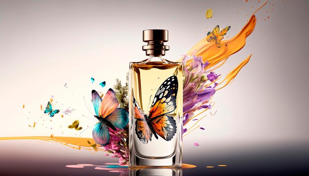 Parfum met bloemige aroma-uitbarsting Generatieve AI