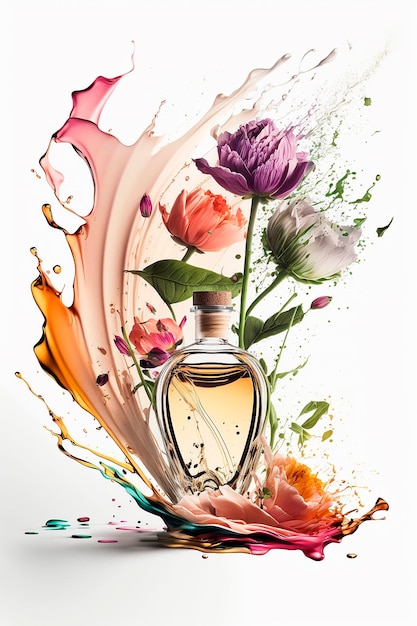 Foto parfum met bloemige aroma-uitbarsting generatieve ai