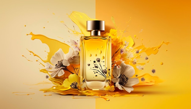 Parfum met bloemige aroma-uitbarsting Generatieve AI