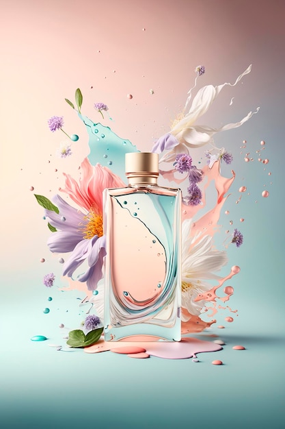 Parfum met bloemige aroma-uitbarsting Generatieve AI