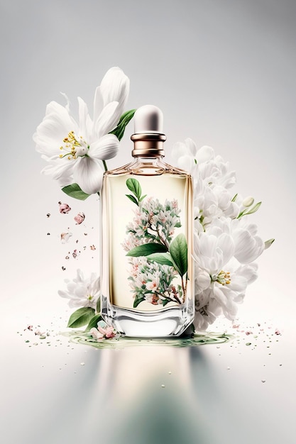 Parfum met bloemige aroma-uitbarsting Generatieve AI