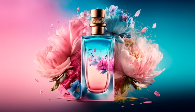 Parfum met bloemige aroma-uitbarsting Generatieve AI