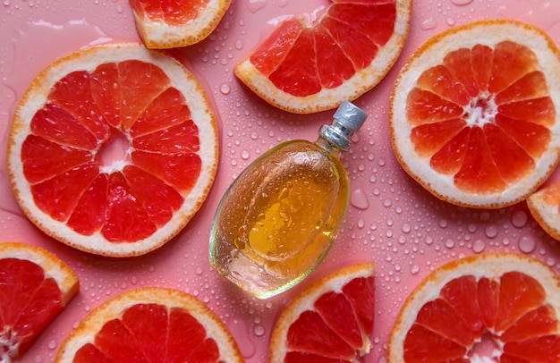 Parfum met grapefruitextract versheid Selectieve focus