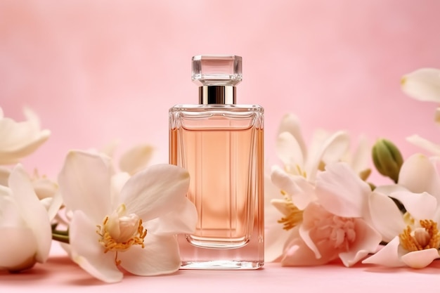 parfum op een roze achtergrond