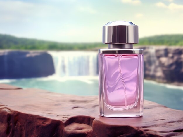 Parfumreclame waterval op achtergrond abstract ontwerp