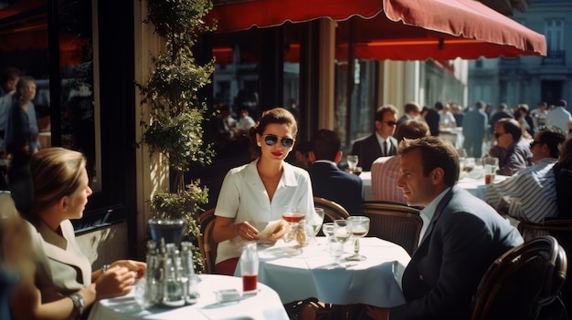 Parijs in de jaren zestig Mensen straten noir klassieker