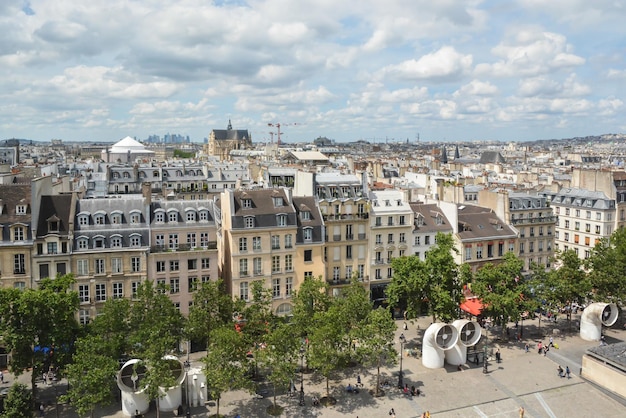 Parijs vanaf het dak van het Centre Pompidou