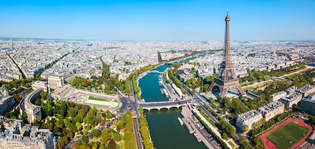 Paris aerial panoramic view France