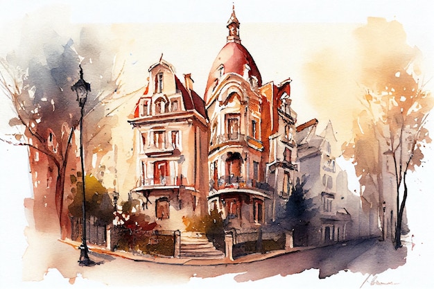 Paris Architecture Watercolor