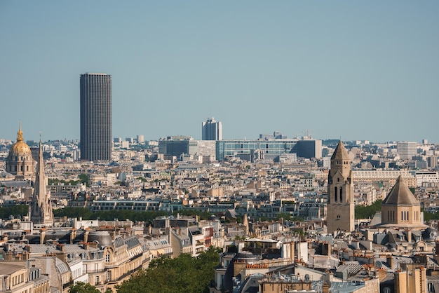 Paris cityscape view from eiffel tower