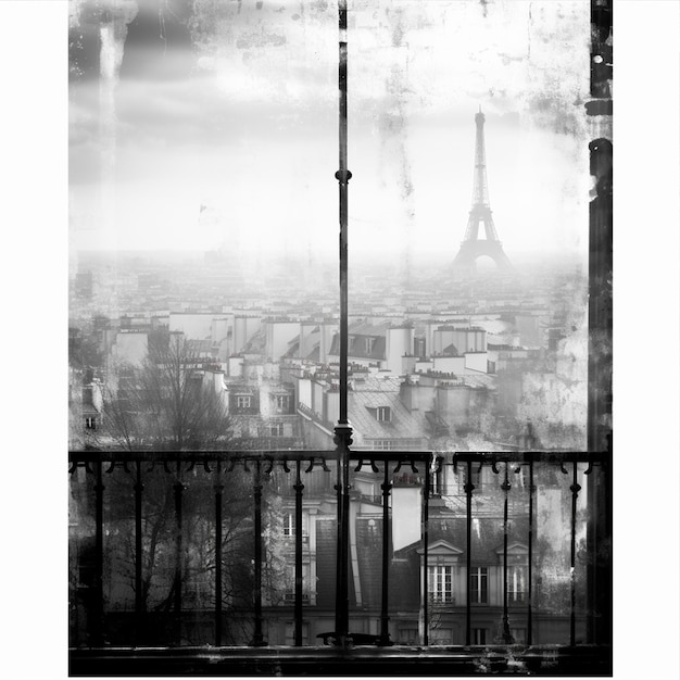 paris cityscape window view