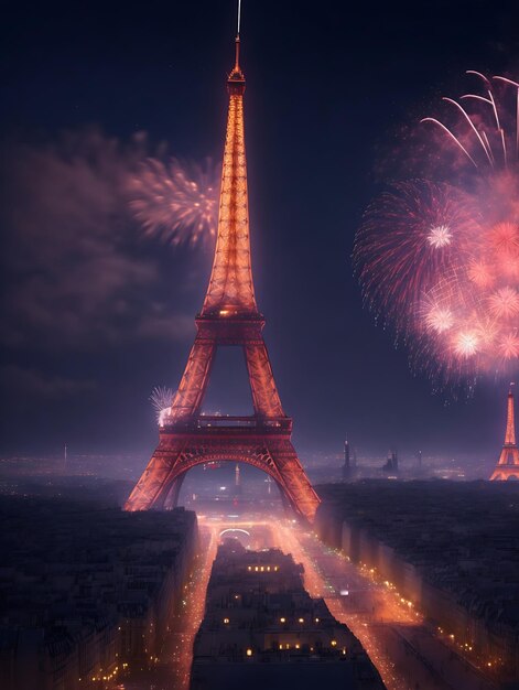 Foto torre eiffel di parigi generativa ai