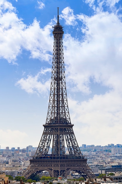 Paris Eiffel tower and skyline aerial France