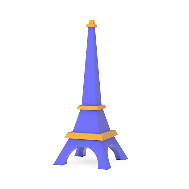 Paris Eiffel Tower Web Icon Sign 3d Rendering