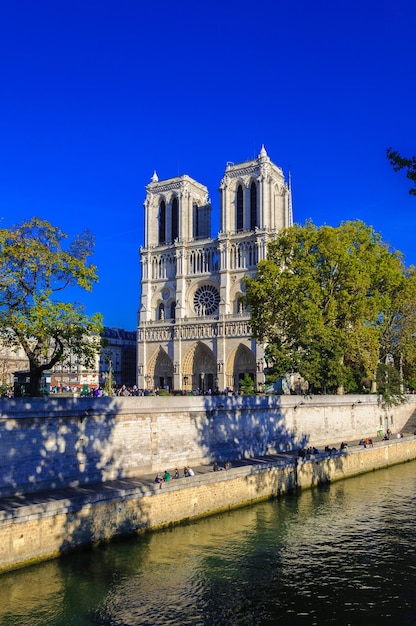 Paris france april 15 2019 notre dame de paris cathedral france gothic architecture