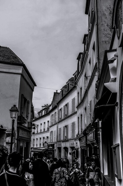 Paris FranceSeptember 25 2017  Tourists walk on the narrow street at Montmartre Paris