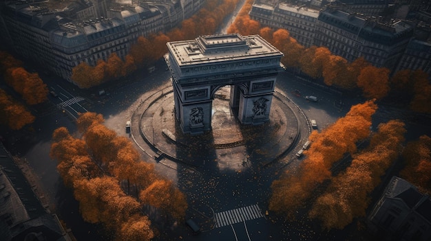 Париж Пейзаж Панорама Драйв Shot View 16K Сверхширокоугольный снимок Professional dji pro mavic