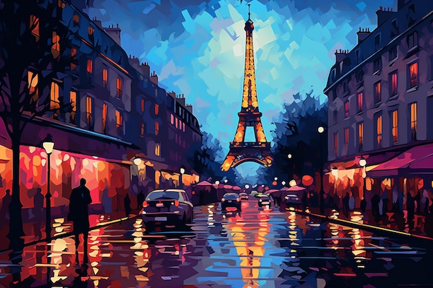 paris in pop art style