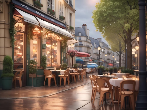 Paris's cozy restaurants and rainy street scenes capturing the calm and romantic atmosphere