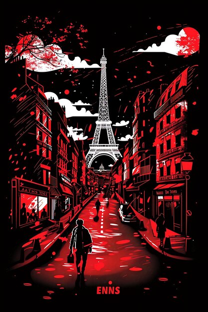 Photo paris with fashion street scene and haute couture fashion sh collage contrast concept design art