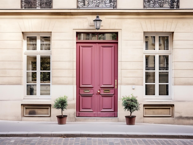 Photo parisian door in pastel color