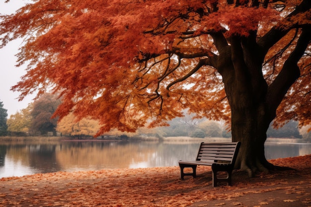 a park bench next to a body of water