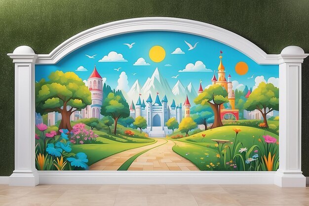 Park Mural Display Mockup Personalize Designs on White