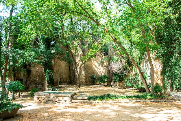 Park in the old town of Girona.  Catalonia