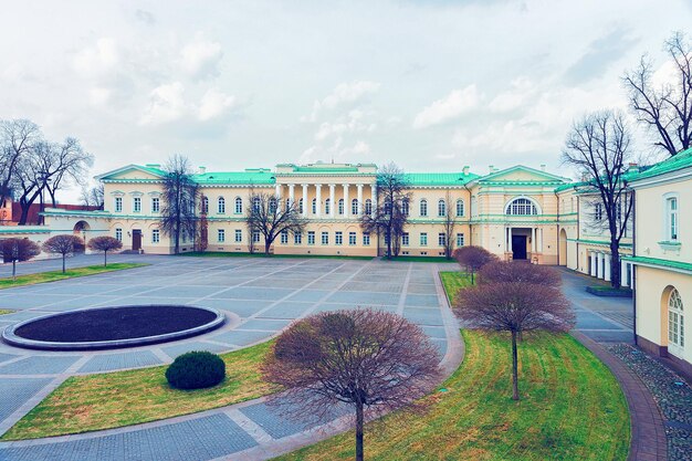 Park at Presidential Palace in the Old city center of Vilnius, Lithuania