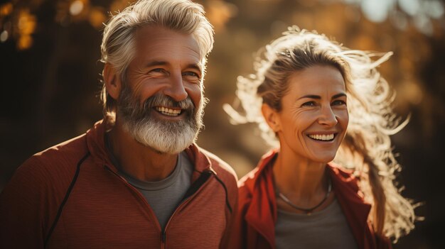 Park Run Love MiddleAged Couple Sharing a Fitness Journey with Smiles