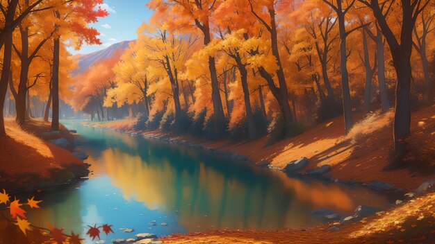Park scene in autumn for wallpaper