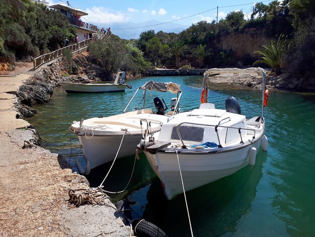 Parked boats in Crete Island