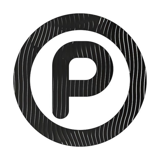 Foto parkeercirkel icoon zwarte witte lijnen textuur